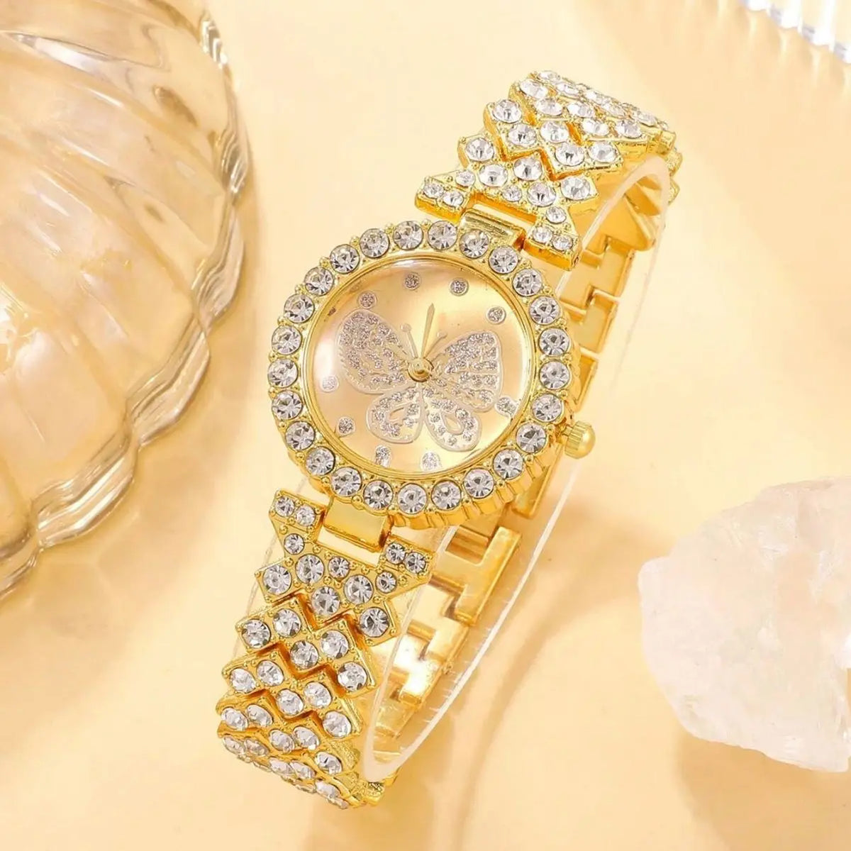 Butterfly Rhinestone Watch Set
