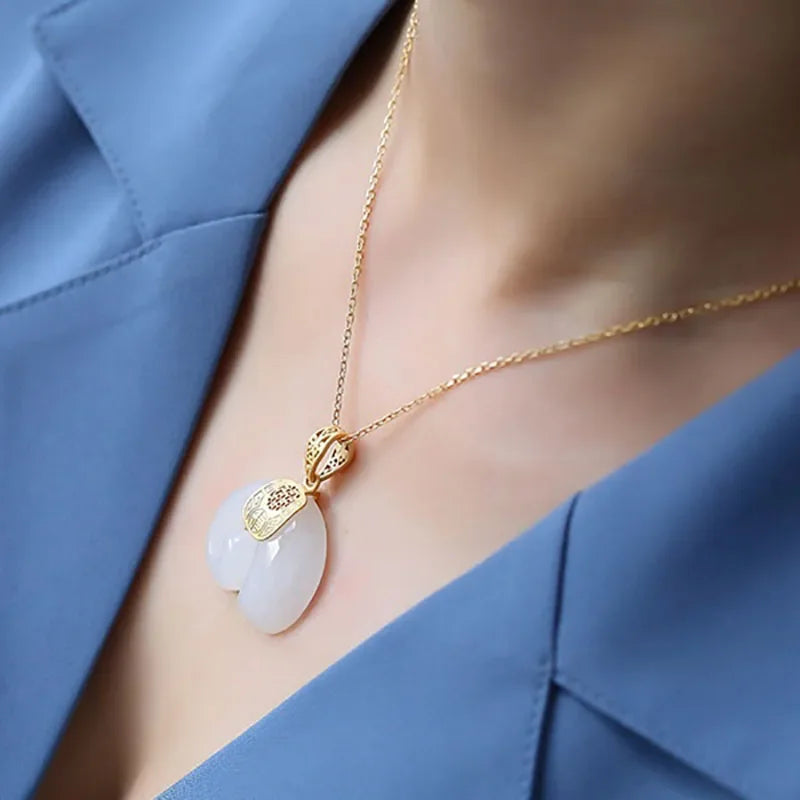 Jade Elephant Pendant Necklace