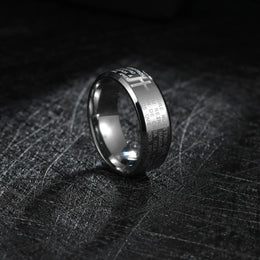 Christian Cross Engraved Ring