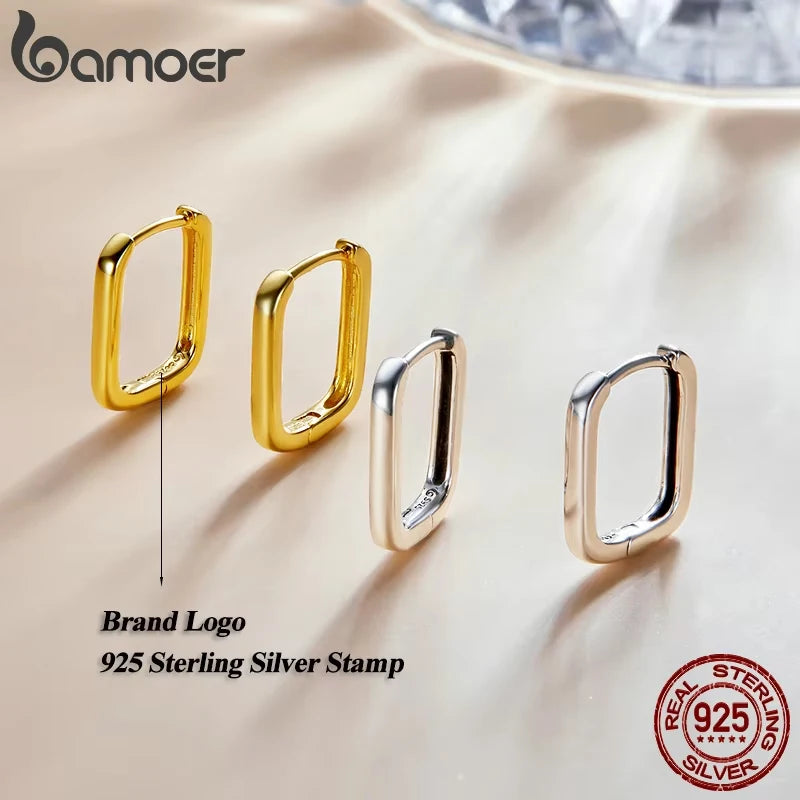 Square Sterling Silver Hoops