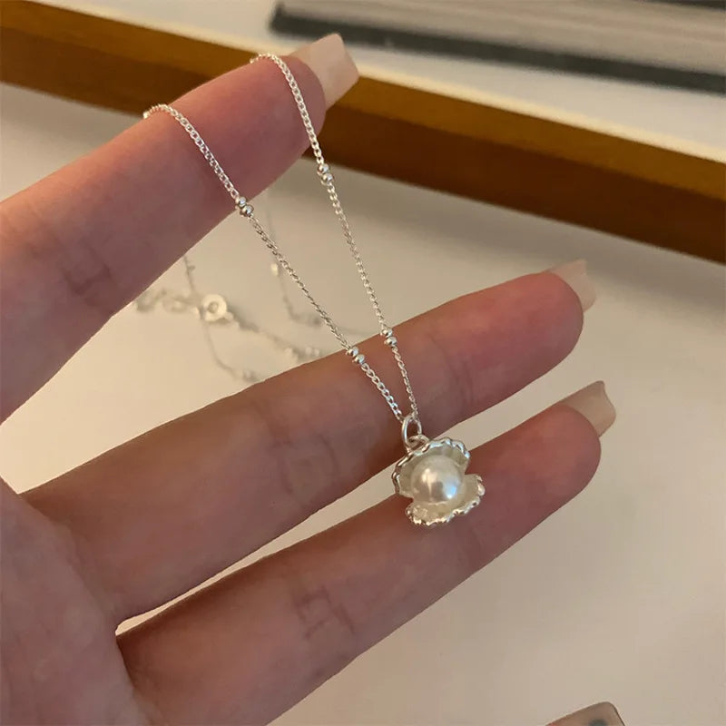 Sterling Pearl Chain Necklace