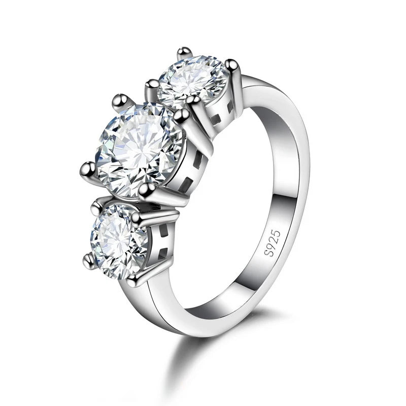 Silver Zircon Band Ring