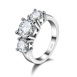Silver Zircon Band Ring