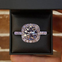 Silver Zircon Bridal Ring