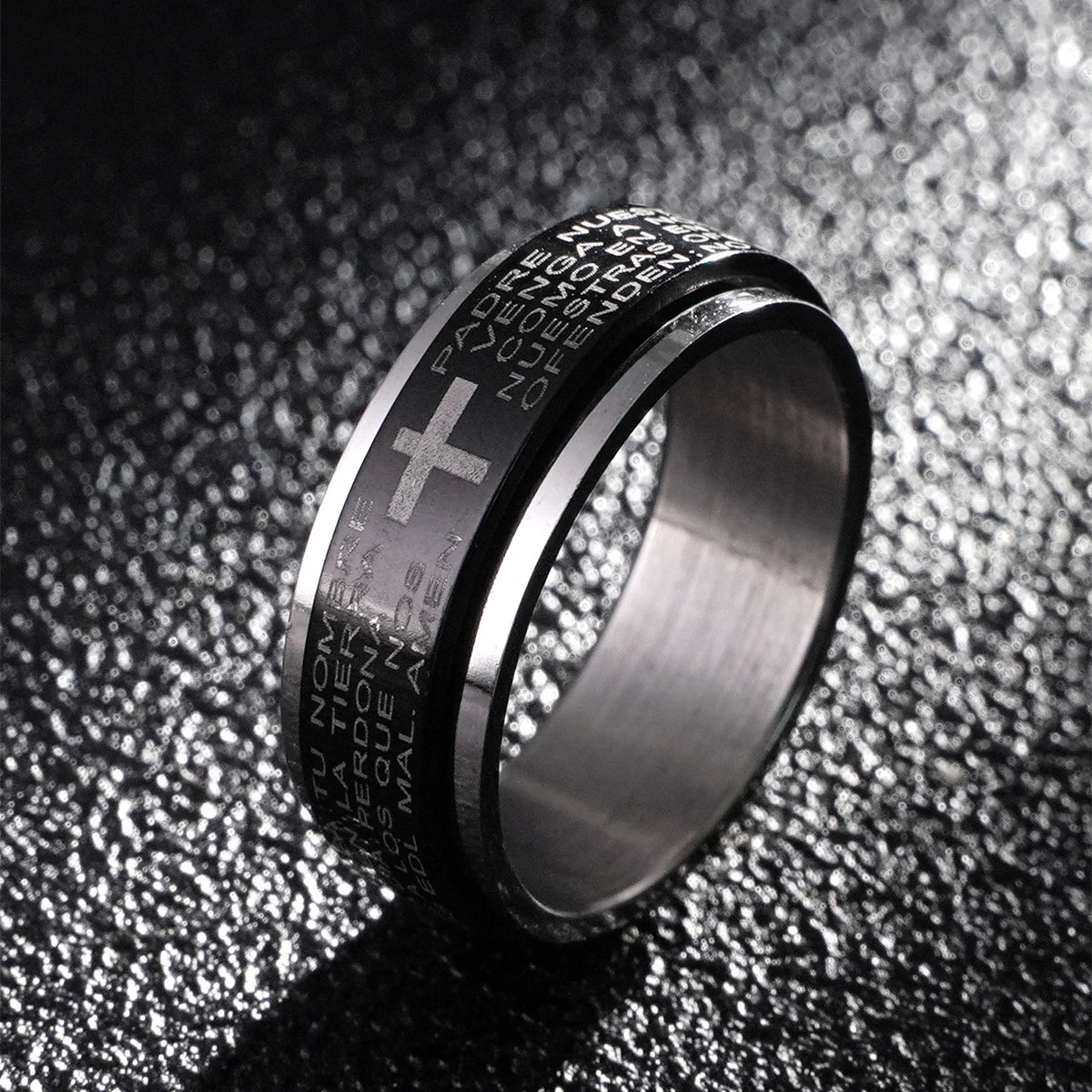 Christian Cross Engraved Ring