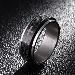Christian Cross Engraved Ring