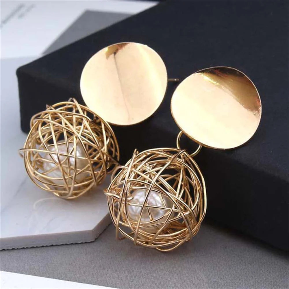 Twisted Wire Ball Earrings