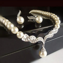Gold Pearl Bridal Set