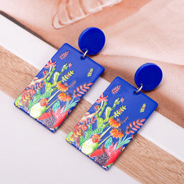 Black Acrylic Flower Earrings