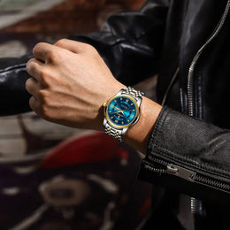 POEDAGAR Luminous Calendar Watch