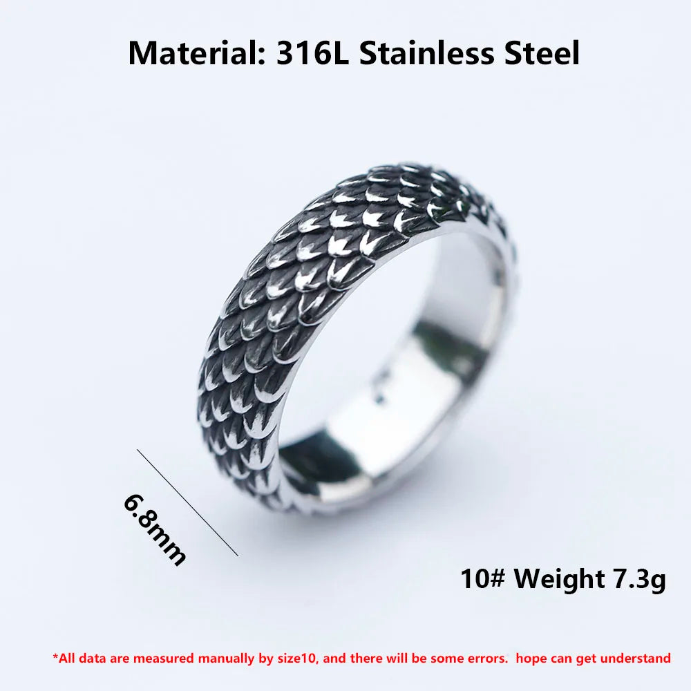 Viking Dragon Steel Ring
