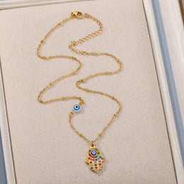Zircon Evil Eye Necklace