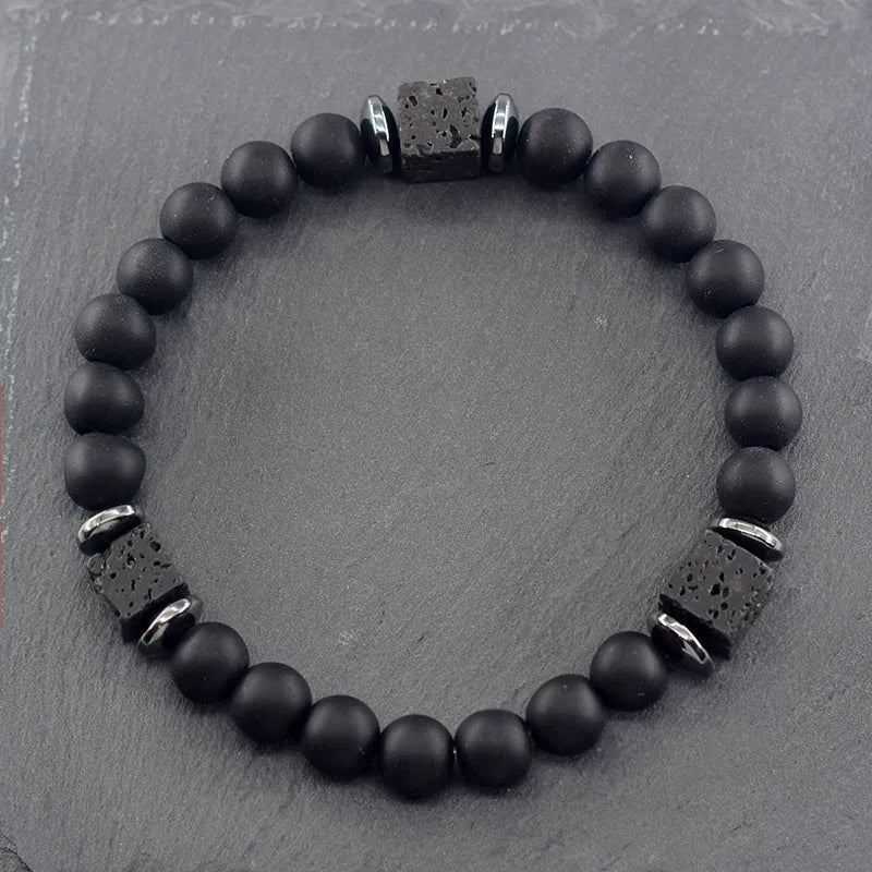 Frosted Volcanic Bead Bracelet