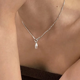 Sterling Pearl Chain Necklace