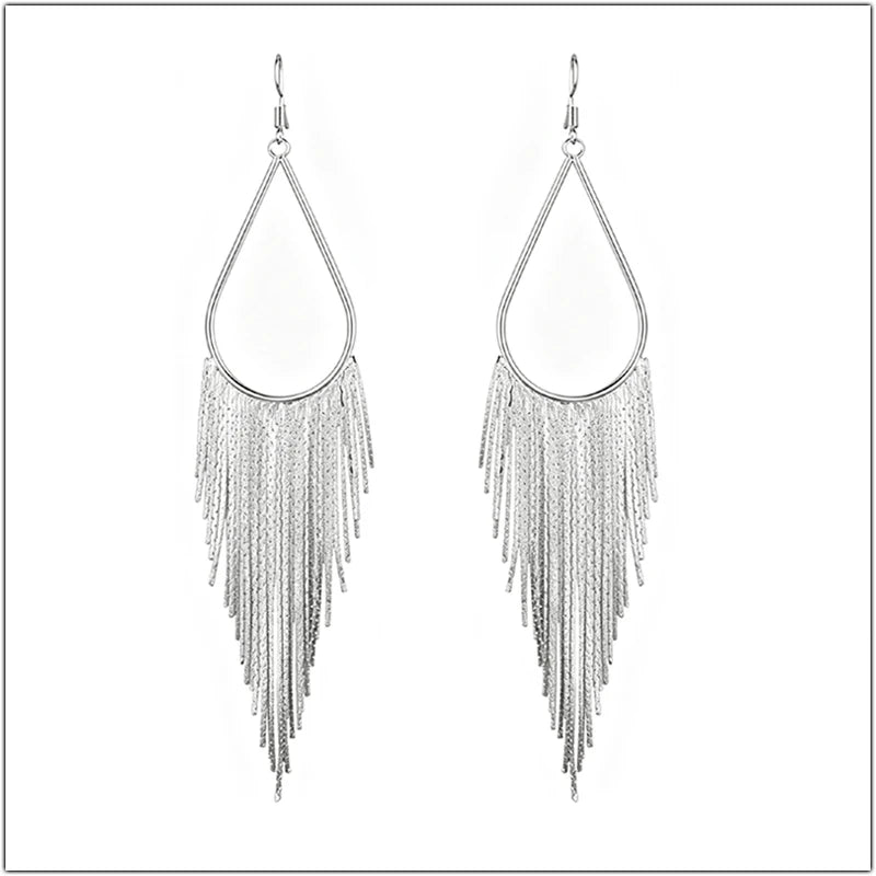 Water Drop Fringe Earrings