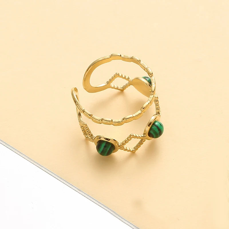 Natural Stone Open Ring
