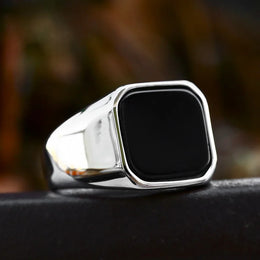 Black Onyx Signet Ring