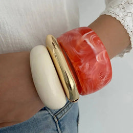 Geometric Acrylic Wide Bracelet