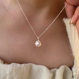 Sterling Pearl Chain Necklace