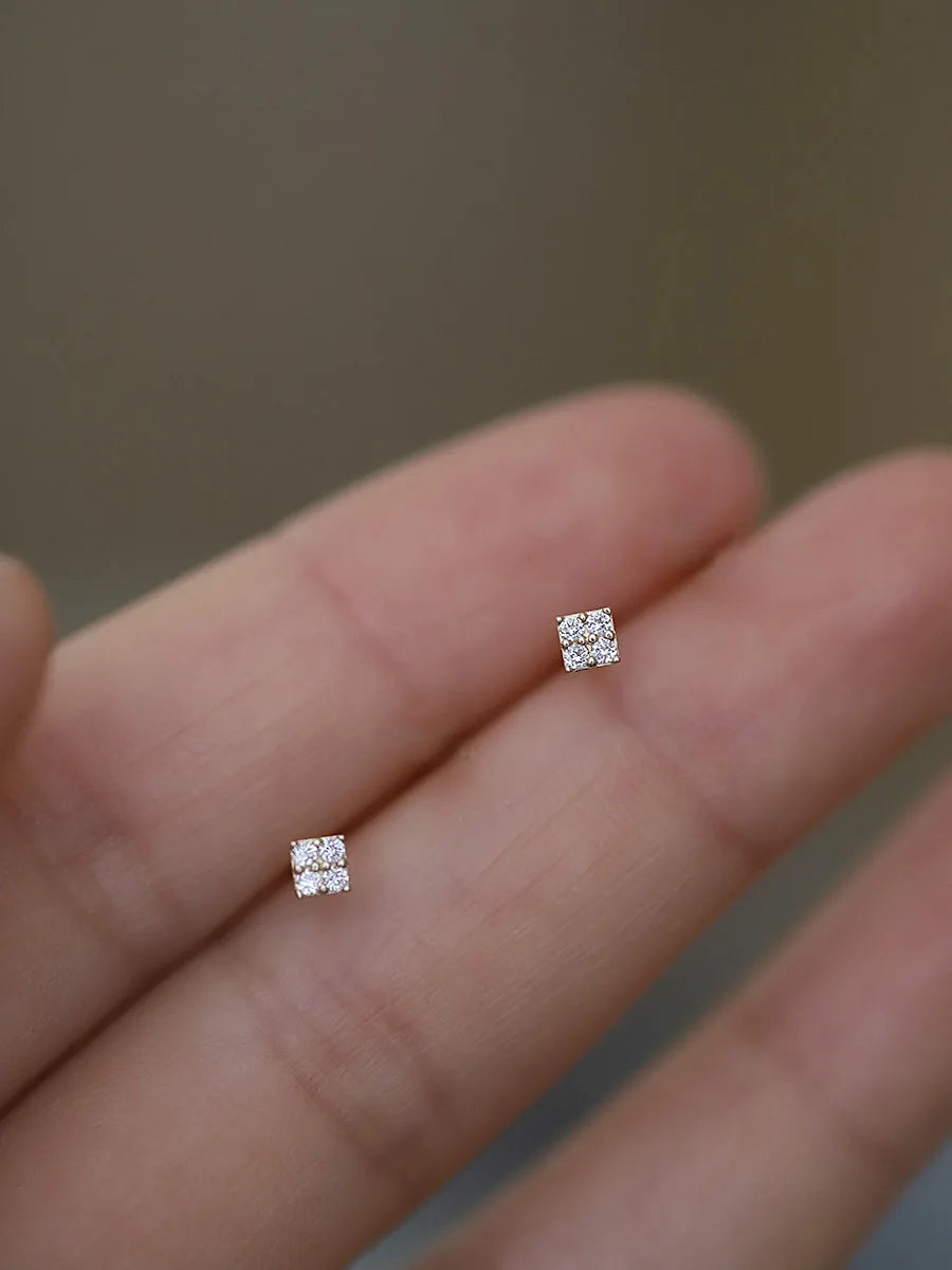 Classic Zircon Square Studs