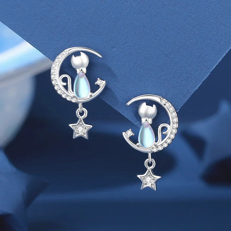 Cat Moon Jewelry Set