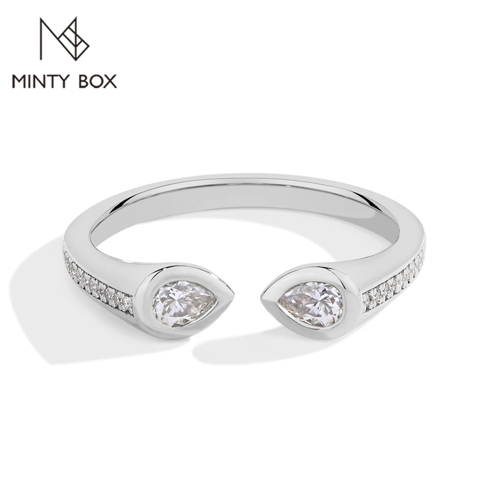 Pear Moissanite Snake Ring