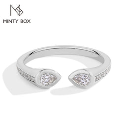 Pear Moissanite Snake Ring