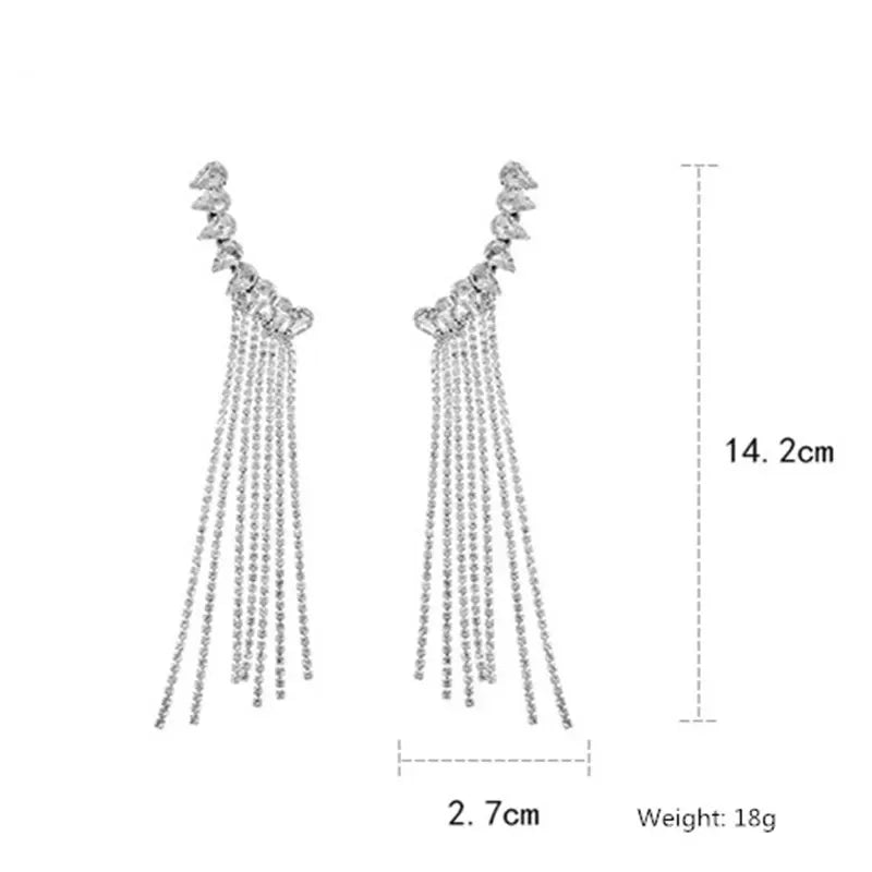 Crystal Tassel Drop Earrings