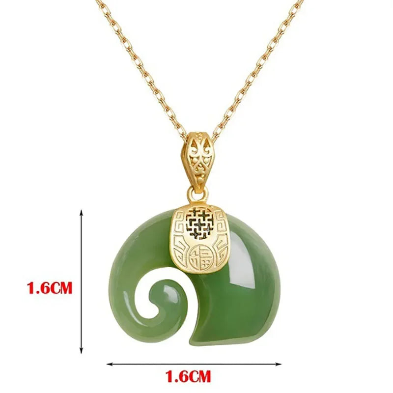Jade Elephant Pendant Necklace