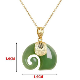 Jade Elephant Pendant Necklace