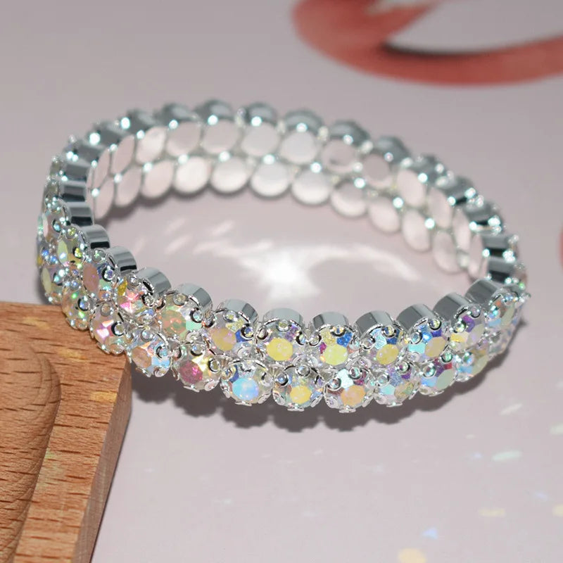 Crystal Bridal Layered Bangles