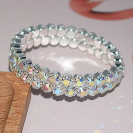 Crystal Bridal Layered Bangles