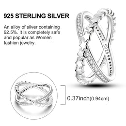 Blue Zircon Moon Ring