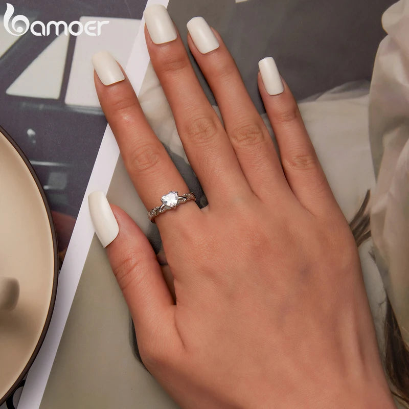Romantic Silver Heart Ring