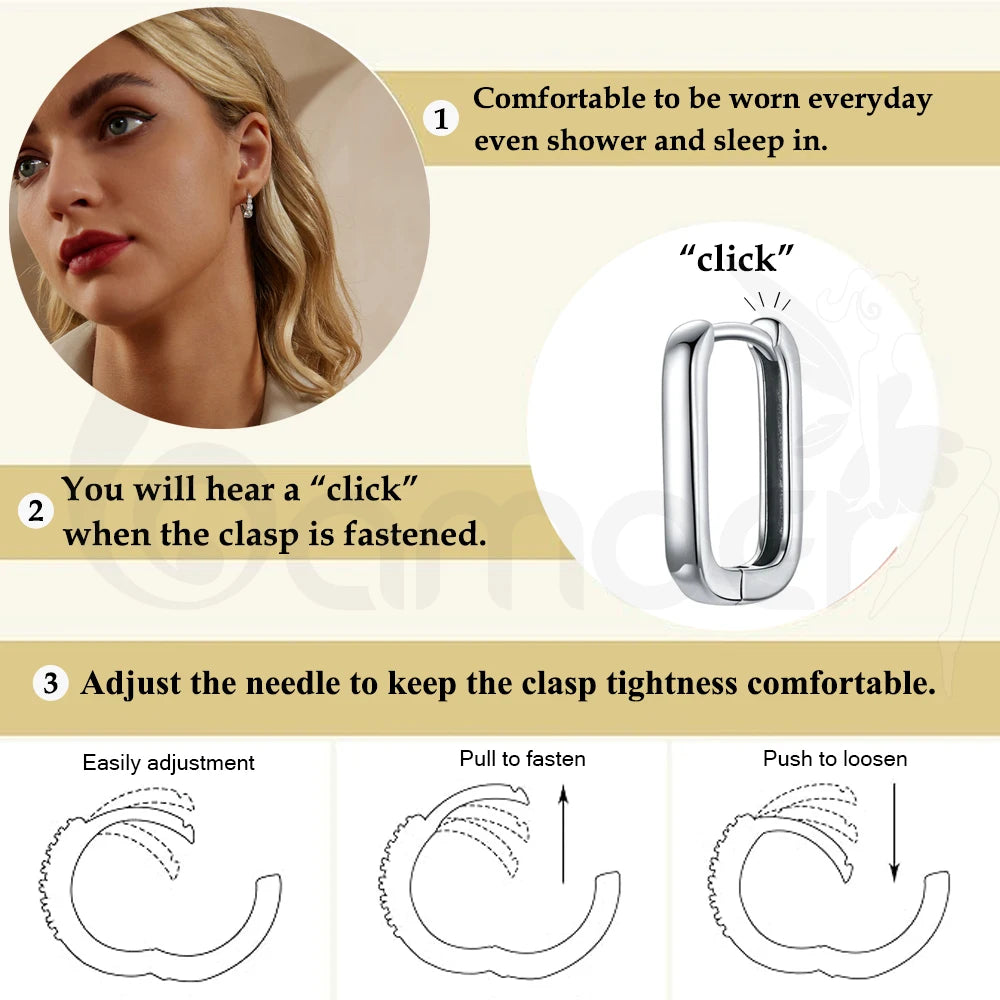 Square Sterling Silver Hoops