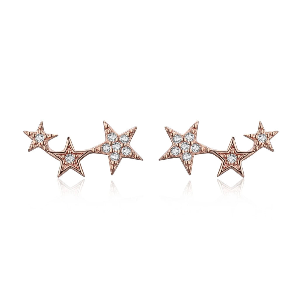 Stackable Star Silver Earrings