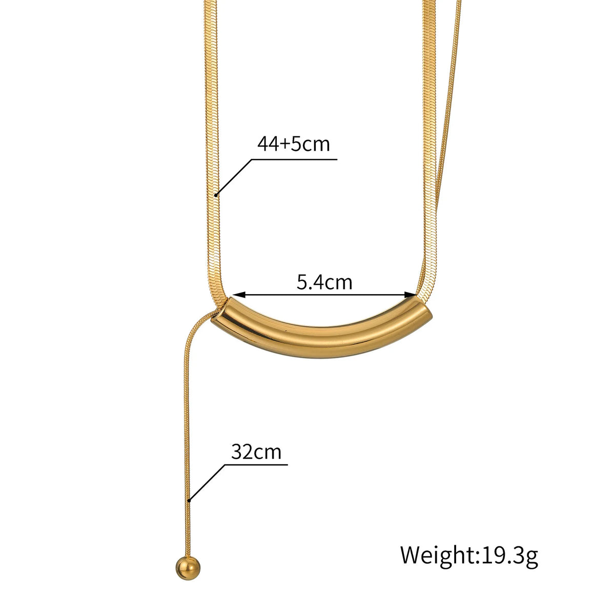 Curved Bar Pendant Necklace