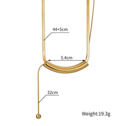 Curved Bar Pendant Necklace