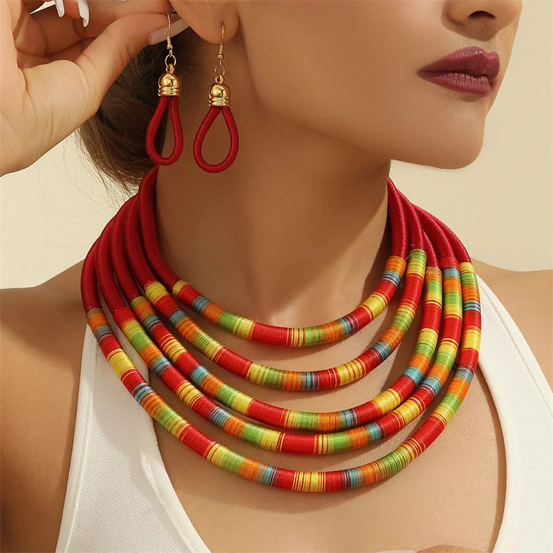 African Woven Choker Set
