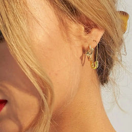 Safety Pin Drop Earrings