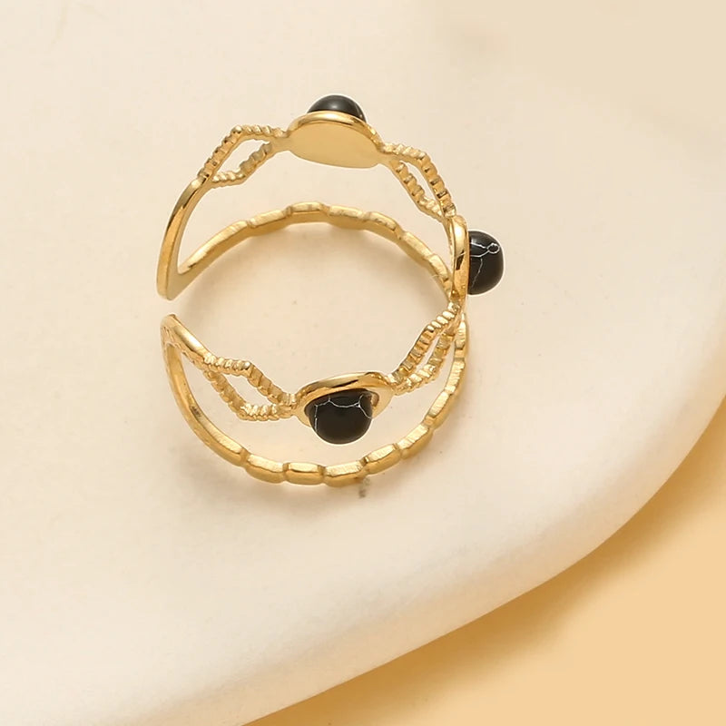 Natural Stone Open Ring