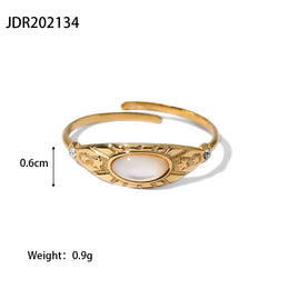 Natural Stone Steel Ring