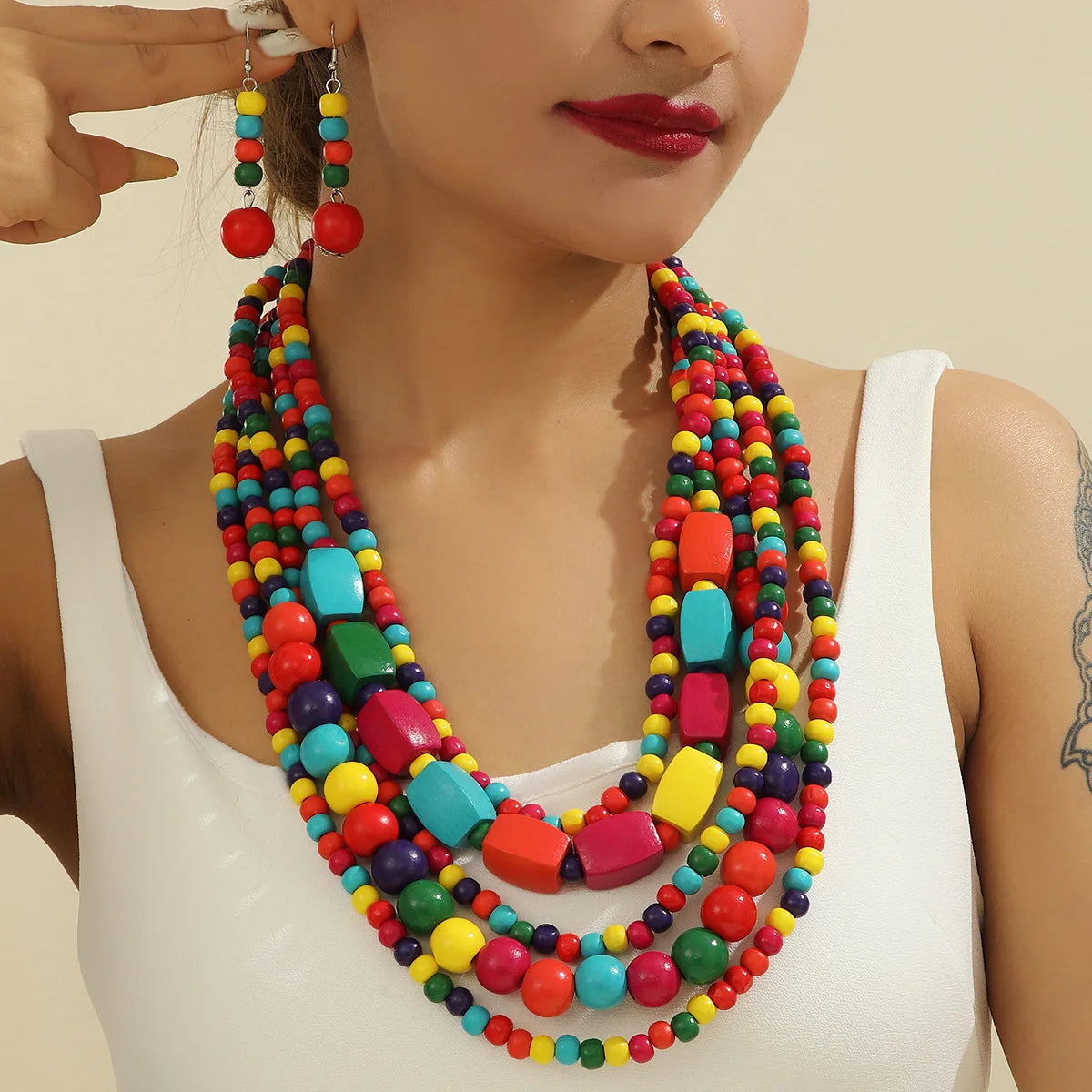 Bohemian Wooden Bead Set