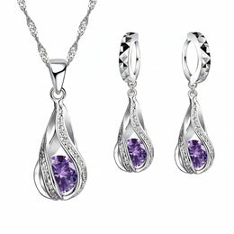 Sterling Waterdrop Zircon Set