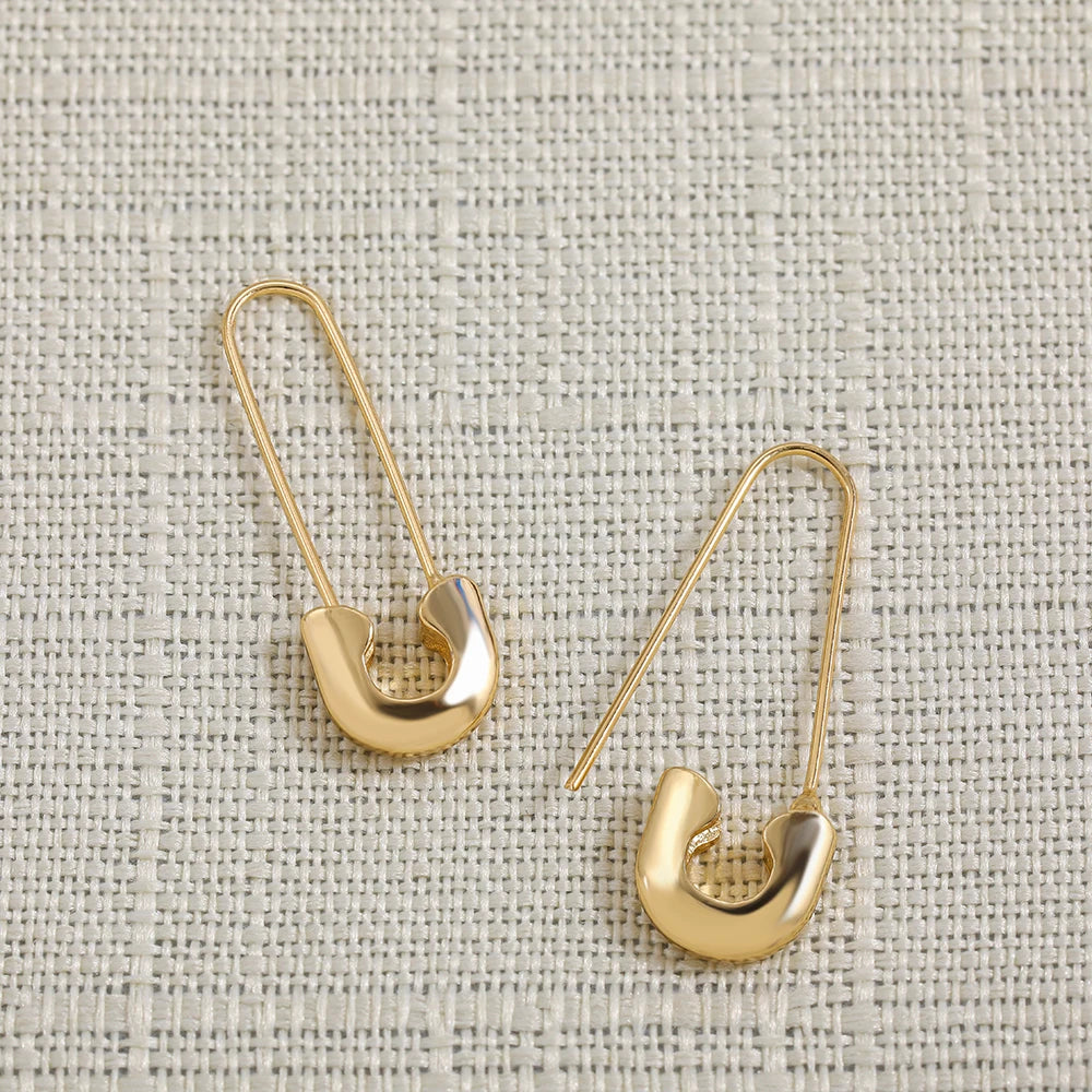Safety Pin Drop Earrings