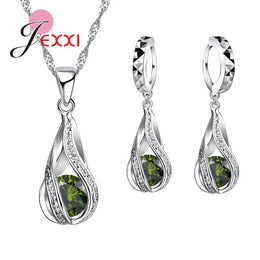 Sterling Waterdrop Zircon Set