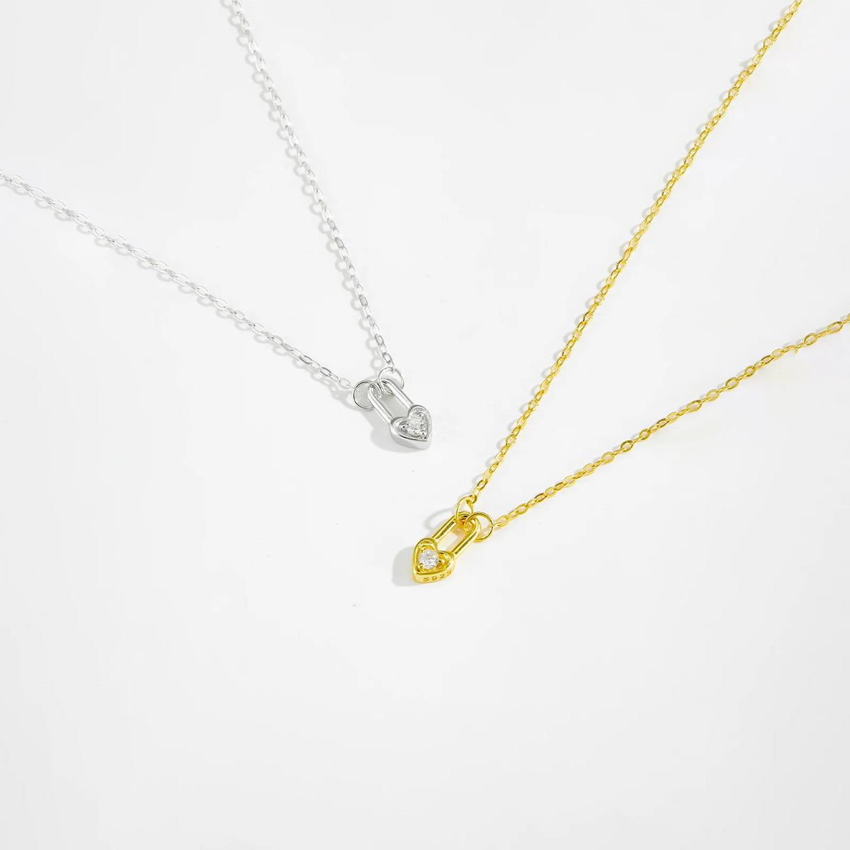 Heart Padlock Silver Necklace