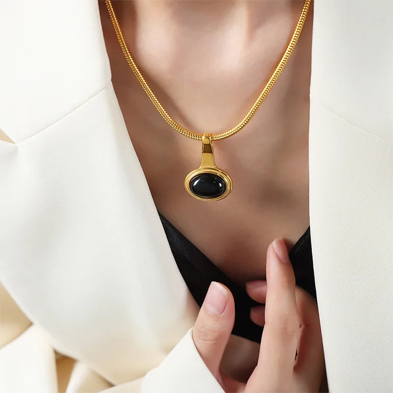 Black Onyx Pendant Necklace