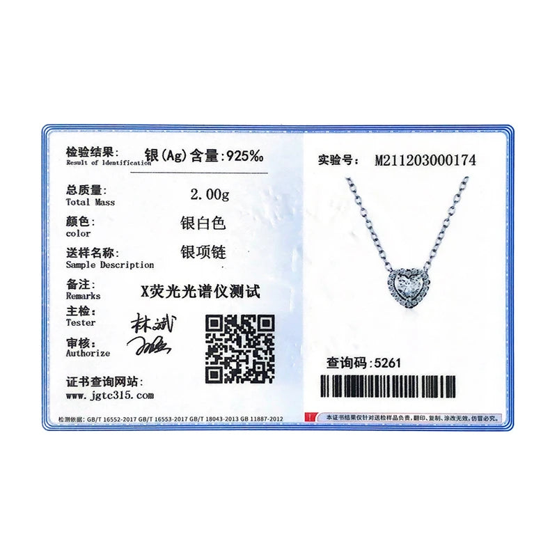 Clear Zircon Heart Necklace