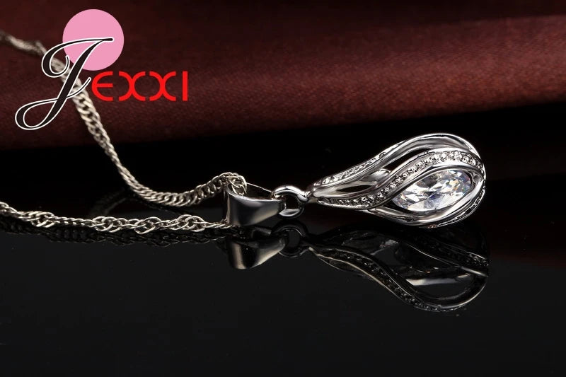 Sterling Waterdrop Zircon Set